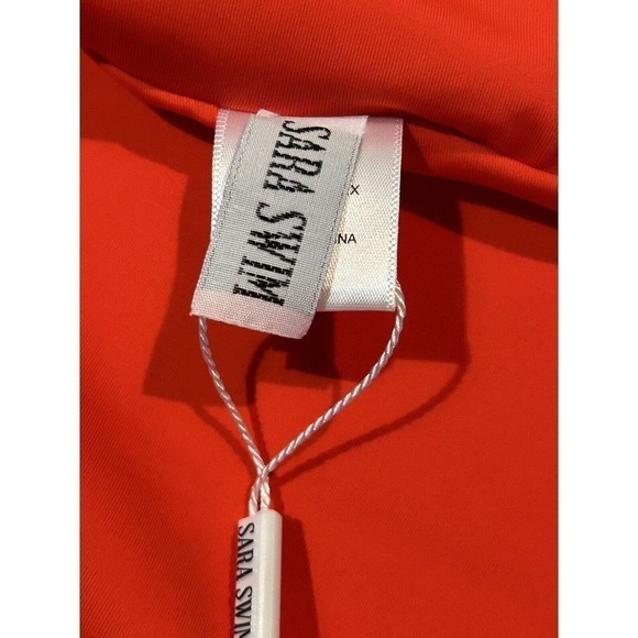 Sara Swim Red One Piece Tie Back Swimsuit Size Large NWT (Note Flaw) - Picture 12 of 14